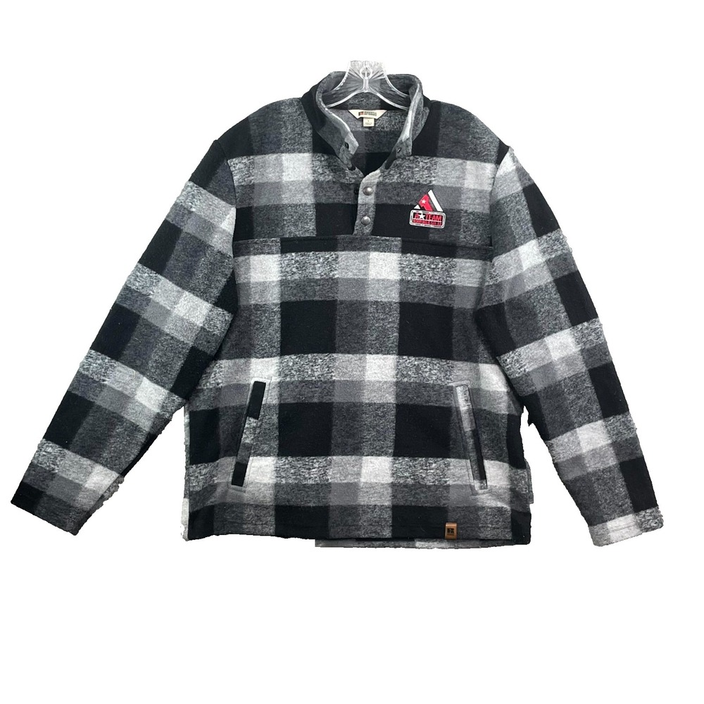 Russell Outdoors Pullover Jacket Mens Large Plaid Quarter Snap Workwear Outdoor